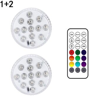 Usb Oplaadbare Zwembad Licht Rgb Led Dompelpompen Nachtlampje Met Zuignap Rf Controle Outdoor Tuin Onderwater Lamp 1 controleur 2 licht