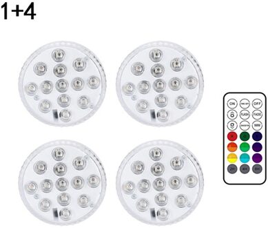 Usb Oplaadbare Zwembad Licht Rgb Led Dompelpompen Nachtlampje Met Zuignap Rf Controle Outdoor Tuin Onderwater Lamp 1 controleur 4 licht