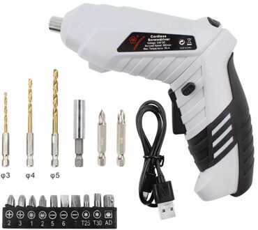 Usb Opladen Draadloze Mini Elektrische Schroevendraaier 3.6V Oplaadbare Handboor Multifunctionele Boor Gereedschap Accessaries