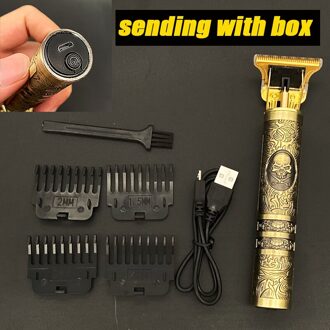 Usb Opladen T9 0Mm Lcd Elektrische Tondeuse Trimmer Professionele Mannen Kapper Staal Haar Snijkop Led Cordless scheerapparaat schedel hoofd