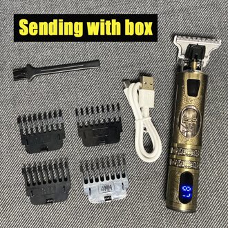 Usb Opladen T9 0Mm Lcd Elektrische Tondeuse Trimmer Professionele Mannen Kapper Staal Haar Snijkop Led Cordless scheerapparaat stijl B