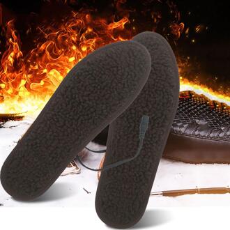 Usb Opladen Verwarming Inlegzolen Unisex Winter Warmer Voet Elektrische Verwarmde Inlegzolen Outdoor Lam Wol Voeten Verwarming Pad 35-46 size 40