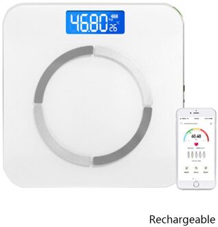 Usb Opladen Weegschaal Smart Lichaamsvet Schaal Bluetooth Elektronische Schaal Vet Meetinstrument App Floor Weegschalen Весы Напольные wit A