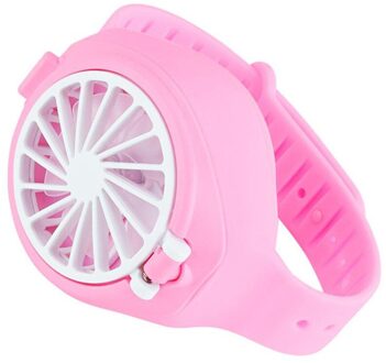 Usb Opvouwbare Pocket Kleurrijke Smart Home Draagbare Multifunctionele Mini Ventilator Zomer Derde Versnelling Elektrische Mini Horloge Eenvoudige fan roze