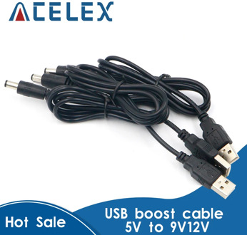 Usb Power Boost Line Dc 5v To Dc 9v / 12v Step Up Module Usb Converter Adapter Cable 2.1x5.5mm Plug
