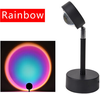 Usb Power Instelling Zon Projector Sfeer Led Nachtlampje Vul Licht Voor Woonkamer Slaapkamer Romantische Kleurrijke Lamp Verlichting regenboog