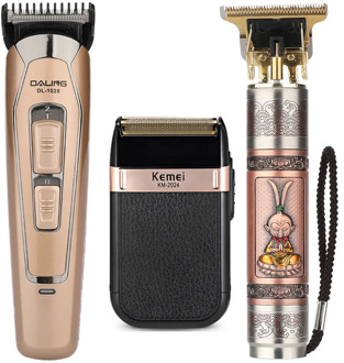 USB Professional Barber Hair Clipper Rechargeable Electric T-Outliner Finish Cutting Machine Beard Trimmer Shaver