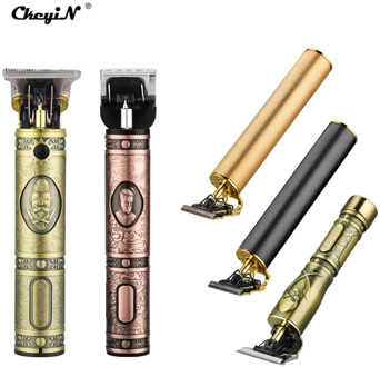 USB Rechargeable Cordless T-blade Hair Trimmer Shaver 0mm Men Barber Clipper Cutter Portable Hair Cutting Machine Dropshipping