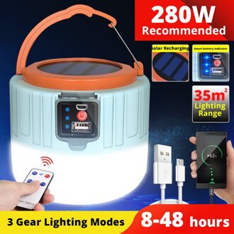 Usb Solar Led Licht Nachtlampje Avondmarkt Lamp Voor Outdoor Tent Lamp Draagbare Lantaarn Noodverlichting Voor Bbq Wandelen camping 280W Solar licht