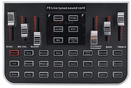 Usb Sound Kaarten Audio Interface F8/F9 18 Geluidseffecten Bluetooth Audio Usb Headset Microphon Externe Live Geluidskaart