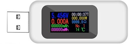 Usb Stroom Tester 4-30V Voltage Meter Timing Ampèremeter Digitale Monitor Cut-Off Power Indicator Bank charger Multifunctionele wit