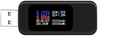 Usb Stroom Tester 4-30V Voltage Meter Timing Ampèremeter Digitale Monitor Cut-Off Power Indicator Bank charger Multifunctionele zwart