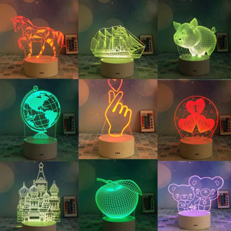 USB Touch Sensor Night Light Colorful Remote Lamp Creative Birthday Gift Lighting