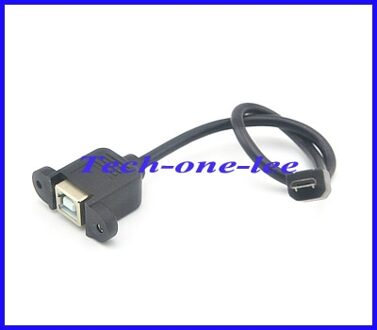 USB Type B Female Naar Micro 5Pin Mannelijke Verlengkabel USB-b F Panel Mount Naar Micro usb Connector 5pin Adapter Kabel 50cm