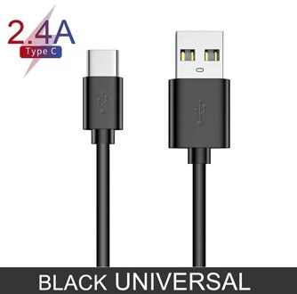 Usb Type C Kabel Voor Oppo USB-C Type-C Kabel Voor Huawei Mate 20 X P20 Pro P30 Pro lite Snel Opladen Usb Type C Kabel Voor Vivo 2.4A zwart / 1.5m