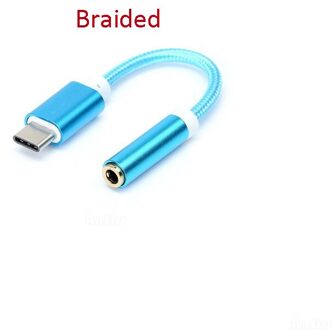 Usb Type C Naar 3.5 Mm Koptelefoon Hoofdtelefoon Kabel Adapter USB-C Naar 3.5 Mm Jack Aux Kabel Voor Letv 2 2pro Max2 Pro 3 Voor Xiaomi 6 blauw