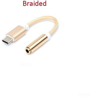 Usb Type C Naar 3.5 Mm Koptelefoon Hoofdtelefoon Kabel Adapter USB-C Naar 3.5 Mm Jack Aux Kabel Voor Letv 2 2pro Max2 Pro 3 Voor Xiaomi 6 goud