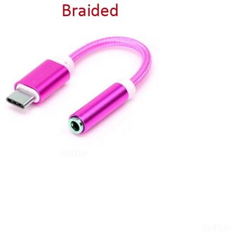 Usb Type C Naar 3.5 Mm Koptelefoon Hoofdtelefoon Kabel Adapter USB-C Naar 3.5 Mm Jack Aux Kabel Voor Letv 2 2pro Max2 Pro 3 Voor Xiaomi 6 roos