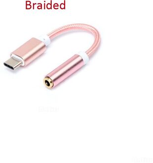 Usb Type C Naar 3.5 Mm Koptelefoon Hoofdtelefoon Kabel Adapter USB-C Naar 3.5 Mm Jack Aux Kabel Voor Letv 2 2pro Max2 Pro 3 Voor Xiaomi 6 roze