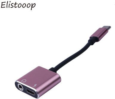 Usb Type C Naar 3.5 Mm Koptelefoon Jack Adapter Audio Kabel Converter Splitter Type-C Om Type-C adapter Roze