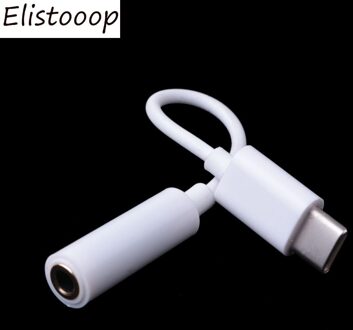 Usb Type C Naar 3.5 Mm Koptelefoon Jack Adapter Audio Kabel Converter Splitter Type-C Om Type-C adapter wit