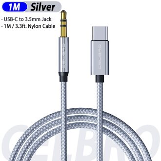 USB Type C naar 3.5mm Aux Audio Adapter Kabel voor Huawei P30 Een Plus 7 Pro Samsung Galaxy Note 10 hoofdtelefoon Tipo c USB Adaptador zilver