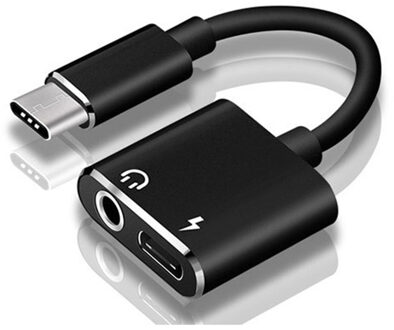 Usb Type C Naar 3.5Mm Koptelefoon Jack Adapter Voor Huawei Mate 10 P20 Aux Audio Kabel Hoofdtelefoon Oplader Opladen usb C Converter zwart