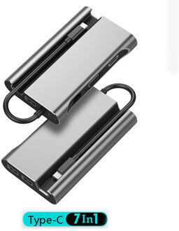 USB Type C naar HDMI VGA RJ45 PD USB 3.0 Type-c Docking Station USB-C HUB Adapter voor Mac air Pro Huawei Mate10 Samsung S8 zwart