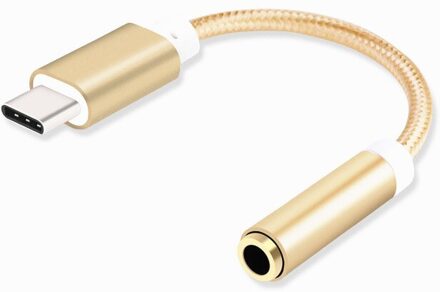 Usb Type-C Om 3.5 Mm Hoofdtelefoon Jack Aux Audio Kabel Adapter Voor Samsung Lg Nexus Oneplus Nokia Xiaomi huawei Type C Smart Telefoons goud