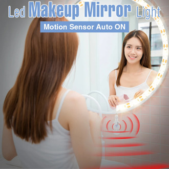 USB Vanity Makeup Mirror Light Wireless PIR Flexible LED Strip Motion Sensor Makeup lamp Dimmable Dressing Table Mirror Backlit