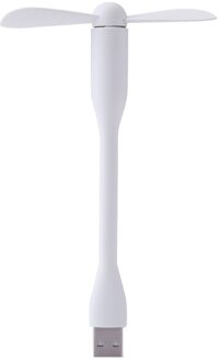 Usb Ventilator Flexibele Buigbare Mini Fan Voor Power Bank Laptop Pc Lader Computer Draagbare Koeler Zomer Gadget wit
