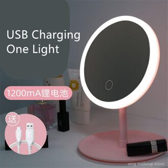 Usb Verstelbare Make-Up Spiegel Met Led Spiegels Staande Spiegel Touch Screen Spiegel Backlit Licht Cosmetische Spiegels 30 ping een licht