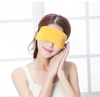 Usb Verwarming Stoom Slaapmasker Massager Eye Mask Anti Dark Circle Eye Patch Eye Massager Vermoeidheid Relief Slaap Reizen Oog Schaduw masker geel