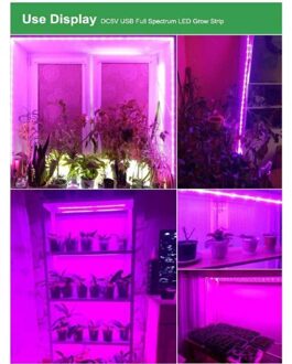 Usb Voeding Led Grow Lamp Plant Grow Light Strip Volledige Spectrum Phyto Lampen Hydrocultuur Plant Bloem Glow Feestartikelen Waterproof 2m