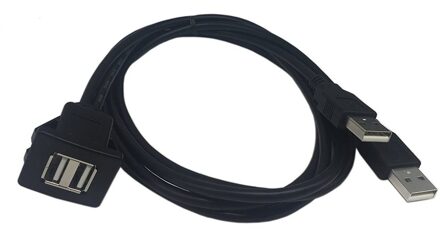 USB2.0 Flush Mount Kabel 1M/2M Dubbele/Enkele Usb-poort Uitbreiding Flush Dashboard Panel Mount Kabel voor Auto Boot Motorfiets dubbele USB 1M