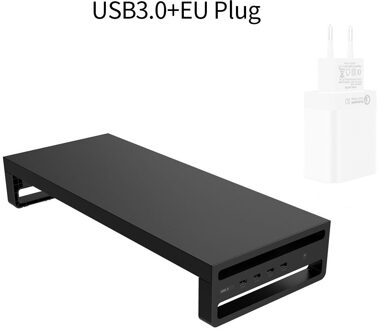 USB3.0 Draadloze Thermische Opladen Monitor Stand Riser Laptop Base Verhooging Transfer Data Toetsenbord Muis Opladen Opslag EU plug 4 USB3.0