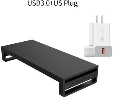 USB3.0 Draadloze Thermische Opladen Monitor Stand Riser Laptop Base Verhooging Transfer Data Toetsenbord Muis Opladen Opslag US plug 4 USB3.0