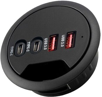 USB3.0 Hub Dual Soort Een Dual Type C Vier Poorten BC1.2 Snelle Usb Hub Ondersteuning Plug Ondersteuning Windows En mac