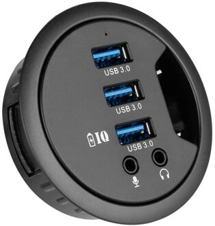 USB3.0 Hub Splitter Met 3.5Mm Audio Microfoon Telefoon Jack 3-Port Jack, 5V/1A Voor Iphone/Smartphone Eu Plug