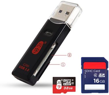 USB3.0 Kaartlezer Sd Kaart Slr Camera Tf Mobiele Telefoon Geheugenkaart Multifunctionele Kaartlezer 3 Hoge Snelheid Zonder