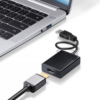 USB3.0 Naar Hdmi Adapter Kabel Aluminium Shell Zwart Drive-Gratis Cd Voor Projector Vergadering Notebook Monitor Adapter Kabel