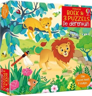 Usborne Boek met 3 puzzels, de dierentuin. 3+