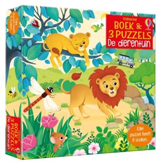 Usborne Boek met 3 puzzels, de dierentuin. 3+