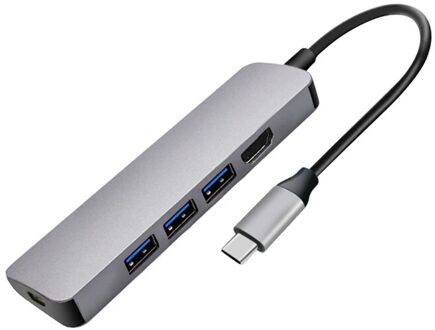 Usc Type C Hub Naar Hdmi 4K 30Hz 3 Usb 3.0 Usbc Pd Quick Opladen Dock Station Aluminium legering Breiden Hub Voor