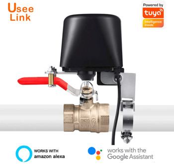 UseeLink WiFi Smart Gas/Water Valve Tuya Valve Smart Home Automation Control Valve for Gas Work with Alexa,Google Assistant