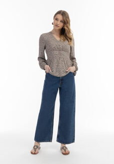 Usha Blouse Dames Beige Veelkleurig