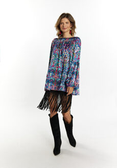 Usha Blouse Dames Blauw Veelkleurig