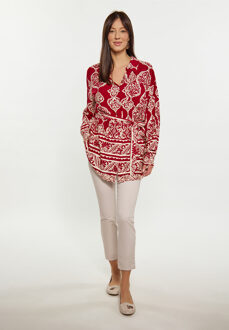 Usha Blouse Dames donkerrode crème Rood - XL