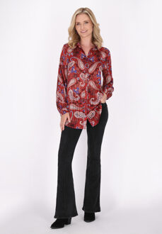 Usha Blouse Dames Rood Veelkleurig - XL