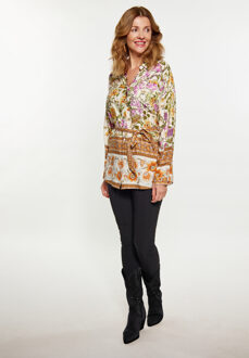 Usha Blouse Dames Wol Wit Veelkleurig - maat